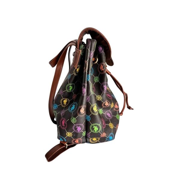 U.S. Polo Assn. Rainbow Logo Drawstring Backpack Purse – Cute & Functional - Picture 4 of 16